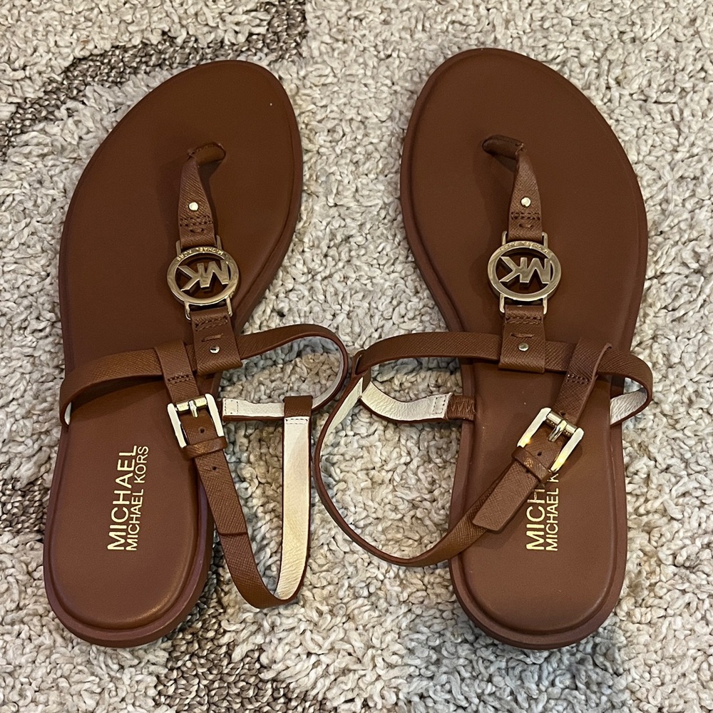 Michael Kors Tan Leather Sandals